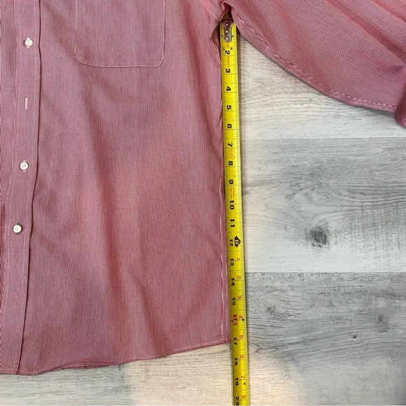 Tommy Hilfiger Slim Fit Red and White PinStriped Button Down 16.5 neck - Picture 10 of 15